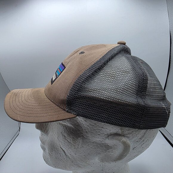 Patagonia P-6 Logo Adults Brown Trucker Hat Outdoors Camping Outdoors Casual - Picture 2 of 9